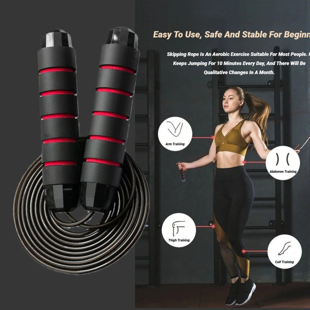 Springseil aus Stahldraht – Verstellbares Fitness-Springseil für Training & Sport zu Hause, knäuelfreies Design für Schüler