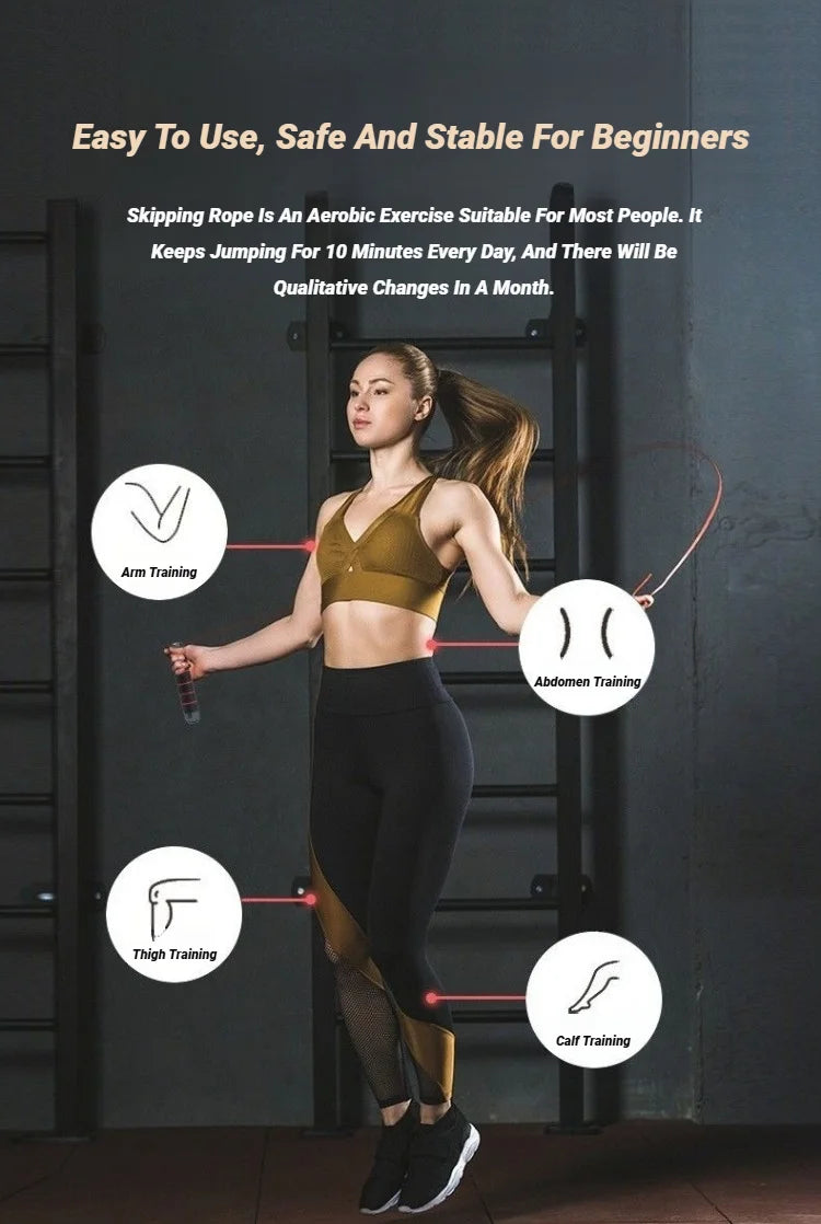 Springseil aus Stahldraht – Verstellbares Fitness-Springseil für Training & Sport zu Hause, knäuelfreies Design für Schüler
