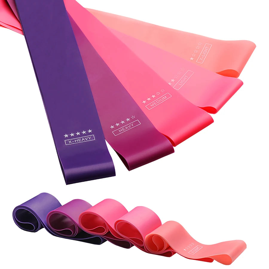 5-stufige Widerstandsbänder – Elastische Fitnessbänder für Yoga, Sport, Pilates & Gym-Training